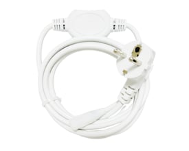 LEDlife-stik til 230 V Neon COB LED-strip med hvidt, oprullet 3 meter kabel og endeprop.