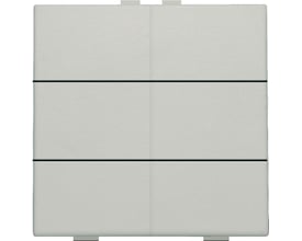 Niko 6-tryk i lysegrå (NHC) fremviser et neutralt design med seks taster til smarthome-funktioner.