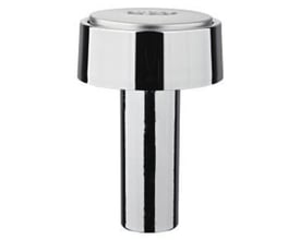 Grohe trykknap og roset i blank krom med matchende trykflade, måler 38 mm i diameter.