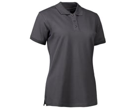 ID Identity Polo dame i koksgrå str. XL, fremstillet i piquékvalitet med stretch og tre tone i tone-knapper.