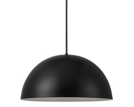 Nordlux Ellen 40 pendel lampe i mat sort metal med en skærmdiameter på 40 cm, ophængt i sort ledning.