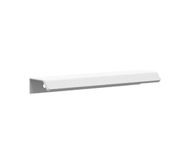 Svedbergs S4 greb i hvid, 160x18x40 mm, med et langt, lige håndtag og vinklet monteringskant.