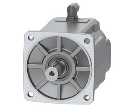 Siemens Simotics S-1FK2 CT servomotor med 30 Nm drejningsmoment og IP64 beskyttelse, vist med aksel og monteringsflange.