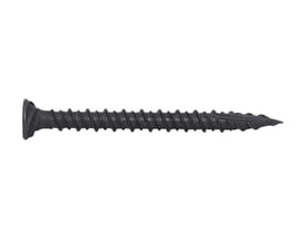 Sort EJOT FGE-fibergipsskrue på 4,2 x 30 mm med bredt hoved og spids, vist fra siden.