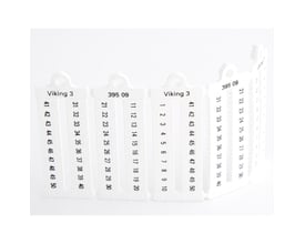 Legrand Viking 3 klemmemærkning med numrene 21-30 og 41-50 samt 1-10 vist horisontalt på hvid baggrund.