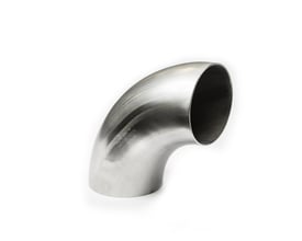 90-graders bøjning i rustfrit stål AISI 316L, 256x3 mm, med tydelig mærkning på overfladen.