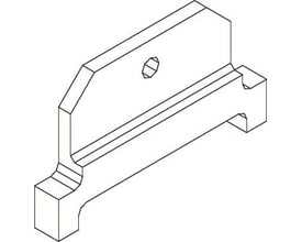 Eaton Tabula glidesko 220E3071, en teknisk illustration der viser dens geometriske form med monteringshul.
