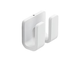 HeFe OUTLINE dobbeltkrog i mat hvid, med dimensionerne 30x46x70 mm, perfekt til ophængning i badeværelse eller køkken.