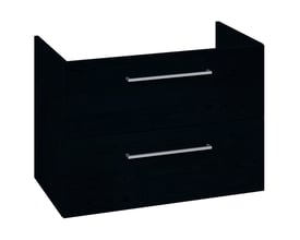 Dansani Mido+ vaskeskab Lotto i sort struktur med to skuffer og slanke metalgreb, 80 cm bredt.