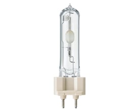 Philips Lighting Metalhalogen CDM-T Elite pære med G12 sokkel, 70W effekt og 3000K farvetemperatur på hvid baggrund.