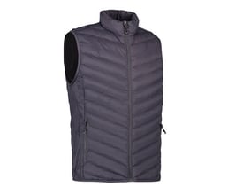 ID Identity herre bodywarmer i silver grey, størrelse 2XL, med vatterede kanaler og lynlåsdetaljer.