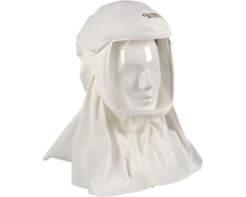 Bagfra vinkel af Boisen Safety Hætte H2 Tecmen Comfort, der viser hættens dækning af hoved, nakke og skuldre.