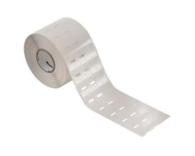 Weidmüller ledningsmærke THM WO 12/18 WS i hvid polyesterfilm, vist som en rulle med 10000 selvklæbende mærker.