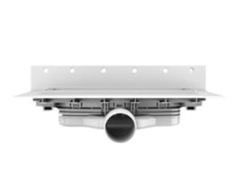 Purus Line afløbsrende, 600mm, ekstra lav model med vandret Ø50mm udløb og integreret flange.