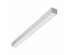 Hvid, aflang 60 cm kontorlampe fra SpectrumLED med jævn lysflade og justerbar watt og lyskulør.