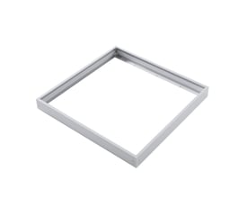 LEDlife hvid ramme til 60 x 60 LED-panel med firkantet åbning og samlede sider set skråt ovenfra.