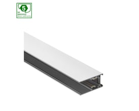 SYSTEM SHIFT skinne fra SpectrumLED i hvid aluminium. 3000mm lang, 48V DC, IP20-klassificeret, med synlige kontakter indeni.