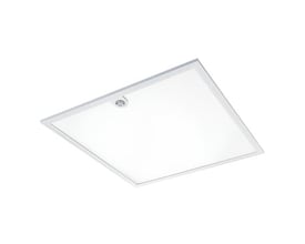 SG Armaturen Sense Pro 600x600mm LED panel i hvid med integreret PIR sensor og akryl afskærmning.