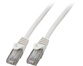 EFB Elektronik hvidt Kat6 U/UTP patchkabel på 1,0 meter med LSZH-kappe og klare RJ45-stik.