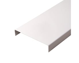 GTBUILD limtræsprofil på 115 mm i hvid, vist skråt med en bred flade og nedbøjede kanter.