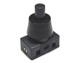 Sort Lauritz Knudsen kipafbryder med M10x1 omløber og skrueklemmer, vist isoleret på hvid baggrund.