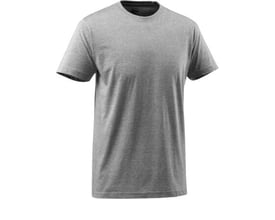 Mascot T-shirt Calais i grå meleret, str. XL, fremstillet af 90% bomuld og 10% viskose med rund hals og ribkant.