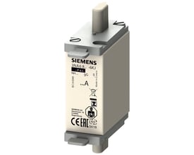 Siemens LV HRC sikringselement 3NA68, NH000 størrelse, med 50A mærkestrøm og gG karakteristik. Produktet er vist med kontakthopper og mærkning.