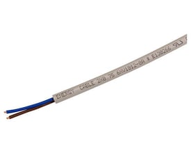 Siemens Simatic net strømkabel 2 x 0,75 mm2 med blå og brune ledere, trykt med 'ENERGY CABLE' og specifikationer.