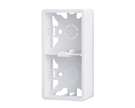 E-Line underlag i hvid plast til 2 afbrydere med mål på 102x52x30 mm.