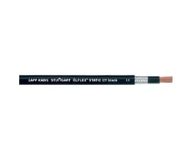 Lapp OLFLEX STATIC CY black kabel med 1X95 leder, vist isoleret på hvid baggrund med tekst og CE-mærke.