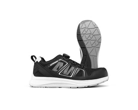 Sort Activewear Squat 7422 sikkerhedssko i str. 47 med FitGo-lukning og ESD-godkendelse, set fra siden.