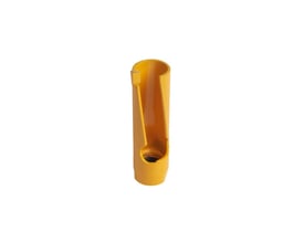 Gul Ironside universal HM-hulsav på 25 mm med åben, slidskåret cylinderform set skråt oppefra.