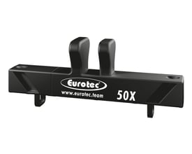 Eurotec 50X terrasseværktøj til usynlig montage af terrassebrædder, vist på hvid baggrund.