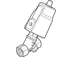 Festo skråsædeventil VZXF-L-M22C-M-B-G12-120-H3B1-50-16, en pneumatisk ventil med blød tætning og fjederretur.