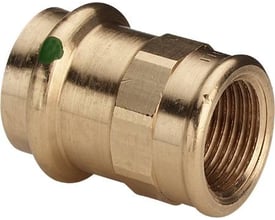 Viega G3 Sanpress overgangsstykke i rødgods med 22 mm preskobling og 1" indvendigt gevind.