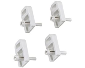 Spelsberg fastgørelseslaskesæt til udvendig montering, 4 stk. i hvid plast, designet til TK kabinetter.