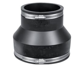 Fernco kobling 1056-64, sort gummi, passer til 110 mm støbejernsrør over jord.