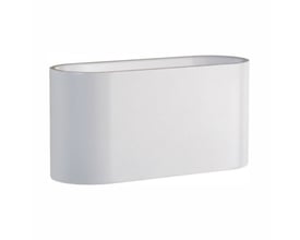 Hvid SpectrumLED G9 Squalla væglampe med afrundet, aflangt lampehus, IP20 og uden lyskilde.