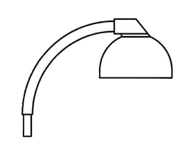 Enkeltarm buet udlæg på 0,5 meter til montering på rørmaster med Ø60 topboring.