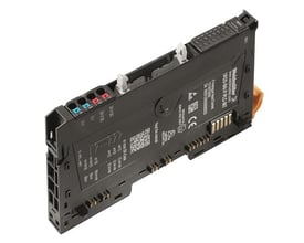 Weidmüller analog input modul UR20-8AI-I-PLC-INT med 8 kanaler og PUSH-IN terminaler på hvid baggrund.