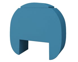 Blå DAFA undertagsstrammer i PE-skum med topstykke, 106 mm høj og 100 mm i diameter.