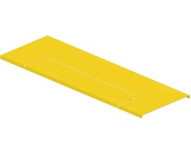 Schneider Electric modul 100 låg i gul RAL1023, 600mm langt, vist fra en let vinkel.