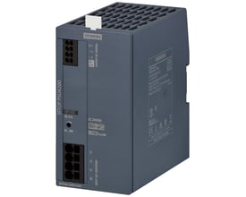 Siemens Sitop PSU4200 strømforsyning, grå, med tydelige mærkninger for input og output spænding samt Siemens logo.