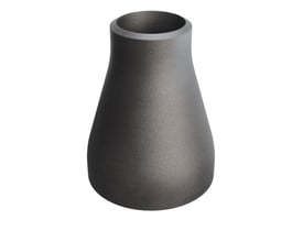 Koncentrisk reduktion i P235GH stål med dimensionerne 60,3 mm til 33,7 mm, set fra siden mod en hvid baggrund.