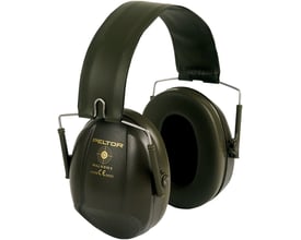 3M Peltor Bull's Eye I høreværn i grøn, foldbar model H515FB-508-GN, vist med ørekopper og justerbar hovedbøjle.