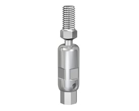 Flamco Pendulophæng KS i galvaniseret stål, 8 x 8 mm, med en gevindende og en cylindrisk krop.