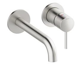 Damixa Osier/Merkur indbygningsarmatur med 180 mm tud og etgrebsbetjening i børstet stål (PVD).