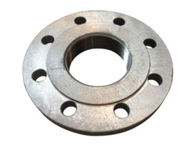 Indura galvaniseret gevind flange i stål, 4", med 8 bolthuller til M16 bolte, PN16.