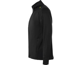 Kansas Polartec fleecejakke i sort, str. 4XL, set fra siden med lynlåslukning og diskret lynlåslomme på brystet.