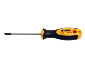 Ironside PH1-skruetrækker med 80 mm klinge, sort og gult ergonomisk håndtag og mørk spids.